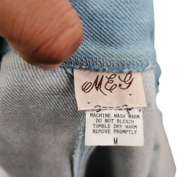 Vintage Long Denim Trench Coat with Hot Air Balloons & Beaded Fringe | Size M (F - Picture 5 of 5